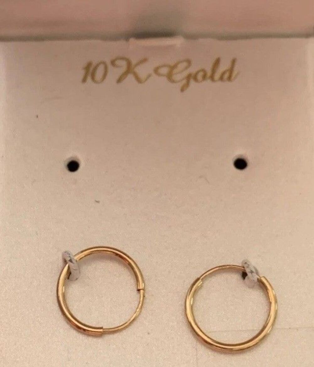 Taylor Grace 10K Solid Yellow Gold Tube Hoop Earrings Petite Small Children’s
